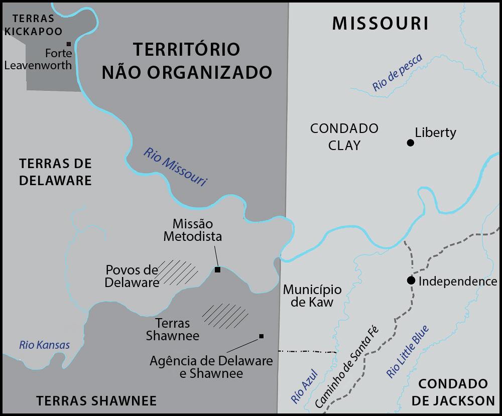 Rota da Missão Lamanita 1830-1831. Mapas, via josephsmithpapers.org