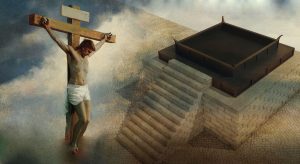 Imagem representando "A Crucificação", de Harry Anderson e ilustração de 2dmolier via Adobe Stock