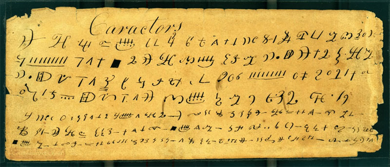 Imagem do documento dos caracteres. Imagem via Joseph Smith Papers. 