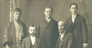 Élder Alma Taylor, Heber J. Grant e outros missionários via Mídias do Evangelho