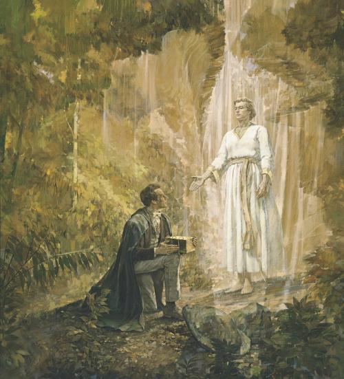 "Joseph Smith recebe as placas de ouro", por Kenneth Riley