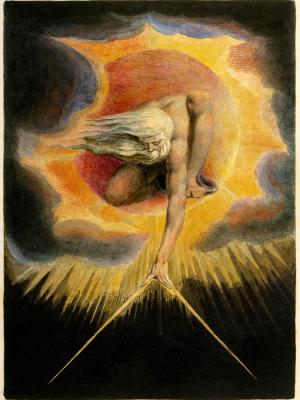 The Ancient of Days (Os dias antigos), por William Blake. Imagem via Wikimedia Commons.