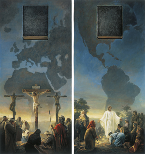 Descrição da imagem:
A Bíblia e o Livro de Mórmon Testificam de Cristo, por Greg K. Olsen