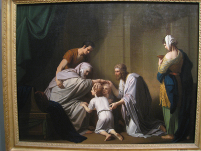 Jacó abençoando Efraim e Manassés por Benjamin West. Imagem via Wikimedia Commons